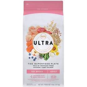 Nutro Products Ultra High Protein Toy Breed Adult Dry Dog Food Trio of Proteins (Chicken, Lamb, & Salmon