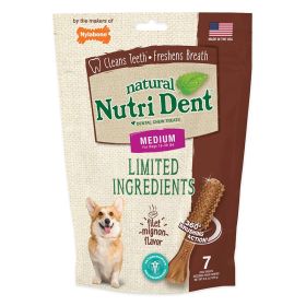 Nylabone Nutri Dent Filet Mignon Dog Dental Chews Filet Mignon (Option: 1ea/Medium  15 Lbs. To 30 lb)
