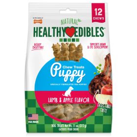 Nylabone Healthy Edibles AllNatural Long Lasting Puppy Chew Treats Lamb  Apple, (Option: 1ea/SMall/Regular  Up To 25 Ibs. 12 ct)