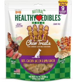 Nylabone Healthy Edibles Farm Friends Grain Free Dog Treats Beef, Chicken, Bacon, & Lamb (Option: 1ea/Large/Giant  Up To 50 lb)