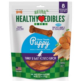 Nylabone Healthy Edibles AllNatural Long Lasting Puppy Chew Treats Turkey  Sweet Potato, (Option: 1ea/SMall/Regular  Up To 25 Ibs. 8 ct)