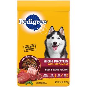 Pedigree High Protein Adult Dry Dog Food w/Red Meat Beef & Lamb (Option: 16lbs)