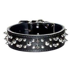 Omni Pet Latigo Leather Spike/Stud Dog Collar (Option: Black 1.75 x 28in.)