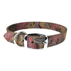 Omni Pet Leather Paisley Dog Collar (Option: Chocolate 1/2in. x 14in.)