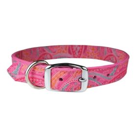 Omni Pet Leather Paisley Dog Collar (Option: Pink 1 x 22in.)