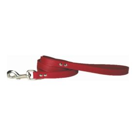 Omni Pet Leather Dog Leash (Option: Red  1/2in. x 4ft.)