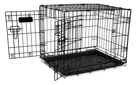 Petmate 2 Door Training Retreat Dog Kennel Black (Option: 1ea/24 in)