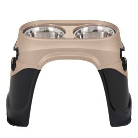 Petmate Easy Reach Diner Feeder Black/Pearl/Tan (Option: 1ea/MD, 8 in)