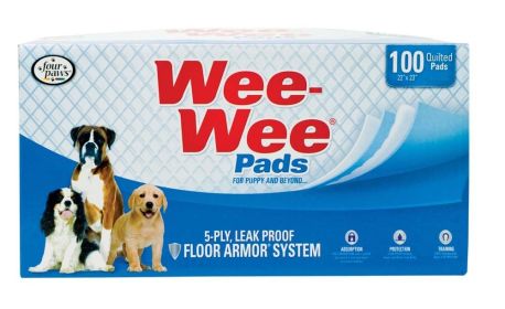 Four Paws WeeWee Superior Performance Dog Pee Pads (Option: 1ea/22 in X 23 in Bag 100 ct)