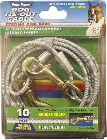 Four Paws Heavy Weight Dog Tie Out Cable Silver, (Option: 1ea/10 Foot)
