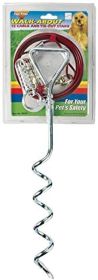 Four Paws Walk About TieOut Dog Spiral Stake Silver, (Option: 1ea/15 Foot)