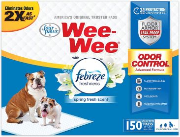 Four Paws WeeWee Odor Control Dog Training Pads with Febreze Freshness (Option: 1ea/22 in X 23 in 100 ct)