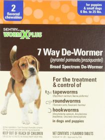 SENTRY Worm X Plus 7 Way DeWormer for Small Dogs (Option: 1ea/2 ct)