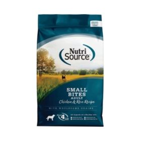 NutriSource Small Bites Adult Dry Dog Food Chicken & Rice (Option: 12Lb)