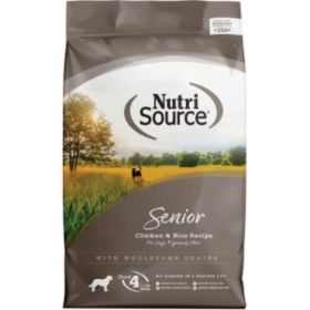 NutriSource Senior Dry Dog Food Chicken & Rice (Option: 12Lb)