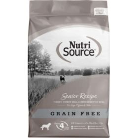 NutriSource Senior Grain Free Dry Dog Food Turkey (Option: 12Lb)