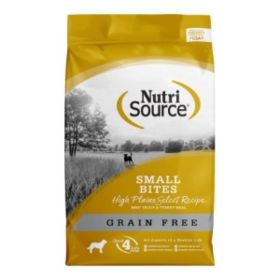 NutriSource Select Recipe Small Bites Grain Free Dry Dog Food High Plains Select (Option: 12Lb)