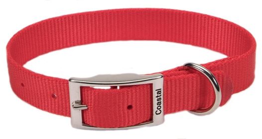 Coastal SinglePly Nylon Dog Collar Red (Option: 1ea/3/4 In X 18 in)
