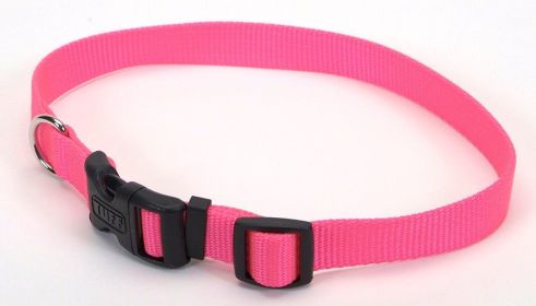 Coastal Adjustable Nylon Dog Collar with Plastic Buckle Neon Pink, (Option: 1ea/3/4 In X 1420 in)