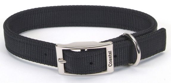 Coastal DoublePly Nylon Dog Collar Black (Option: 1ea/1 In X 18 in)