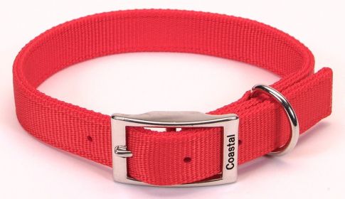 Coastal DoublePly Nylon Dog Collar Red (Option: 1ea/1 In X 18 in)