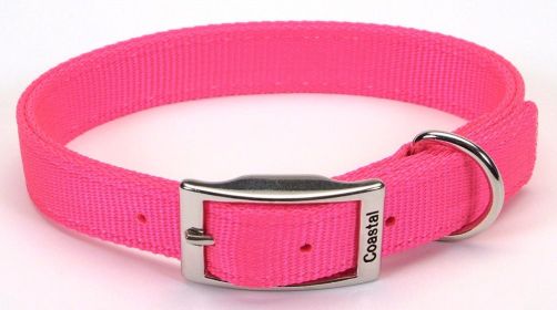 Coastal DoublePly Nylon Dog Collar Neon Pink (Option: 1ea/1 In X 18 in)