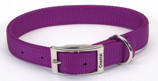 Coastal DoublePly Nylon Dog Collar Purple (Option: 1ea/1 In X 18 in)