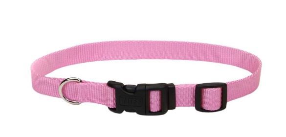 Coastal Adjustable Nylon Dog Collar with Plastic Buckle Bright Pink, (Option: 1ea/3/4 In X 1420 in)