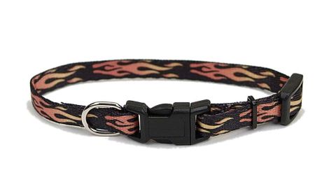 Coastal Lil Pals Adjustable Patterned Collar (Option: Flames 5/16X68In)