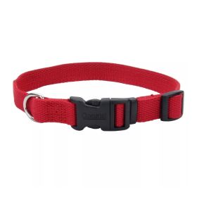 New Earth Soy Adjustable Dog Collar Cranberry, (Option: 1ea/5/8 In X 812 in)