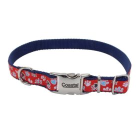 Ribbon Adjustable Nylon Dog Collar with Metal Buckle Red, (Option: 1ea/5/8 In X 1218 in)