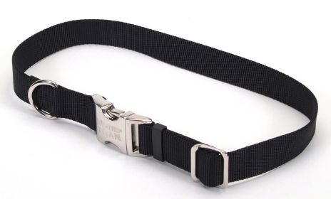 Coastal Adjustable Nylon Dog Collar with Titan Metal Buckle Black (Option: 1ea/1 In X 1420 in)