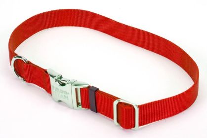 Coastal Adjustable Nylon Dog Collar with Titan Metal Buckle Red (Option: 1ea/1 In X 1420 in)