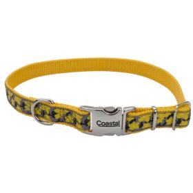 Ribbon Adjustable Nylon Dog Collar with Metal Buckle Yellow, (Option: 1ea/5/8 In X 1218 in)
