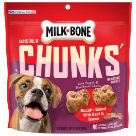 Milk (Option: Bone Chock Full of Chunks Dog Treats Beef & Bacon 1ea/12 oz)