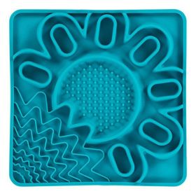 Messy Mutts Dog Cat Framed Silicone Interactive Multi Surface Mat (Option: 10In X 10In Blue)