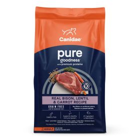 CANIDAE PURE Farm To Bowl GrainFree LID Dry Dog Food (Option: Bison, Lentil  Carrot, 1ea/4 lb)