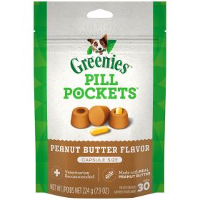 Greenies Pill Pockets for Capsules Peanut Butter, (Option: 1ea/30 ct, 7.9 oz)