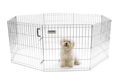 Precision Pet Products Exercise Pen Silver (Option: 1ea/24 in)