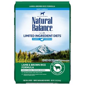 Natural Balance Pet Foods Limited Ingredient Puppy Dry Dog Food Lamb & Brown Rice (Option: 12Lb)