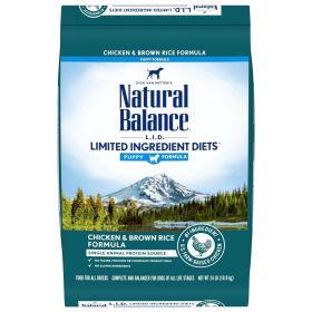 Natural Balance Pet Foods Limited Ingredient Puppy Dry Dog Food Chicken & Brown Rice (Option: 24lb)