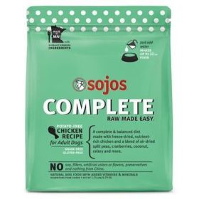 Sojos Complete Chicken Recipe Adult Freeze (Option: Dried Grain Free Dehydrated Dog Food, 1.75 Lbs)