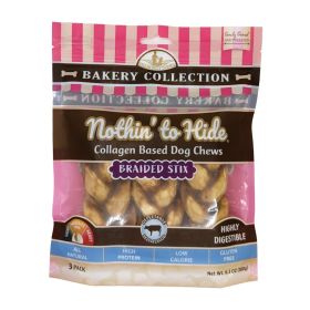 Fieldcrest Farms Nothin' To Hide Bakery Collection Dog Treat Braided Stix, Beef, (Option: 1ea/5.5 in, 3 pk)