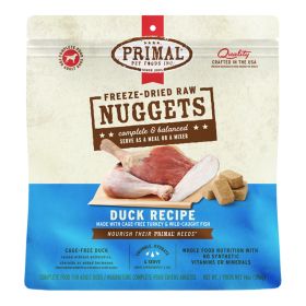 Primal Dog Freeze Dried Duck Made With Turkey & Fish Formula Nuggets (Option: 14oz.)