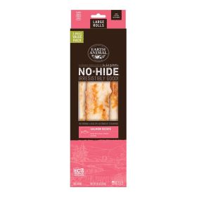 EARTH ANIMAL DOG NO  HIDE SALMON ROLLS (Option: LARGE VALUE 3 PACK)