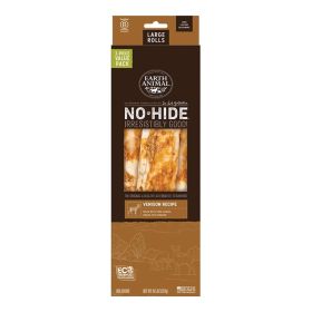 EARTH ANIMAL DOG NO (Option: HIDE VENISON ROLLS LARGE VALUE 3 PACK)