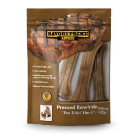Savory Prime Pressed Rawhide Bones Bagged Natural (Option: 1ea/6.5 in, 3 pk)