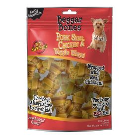 Savory Prime Beggar Bones Pork Skin, Chicken & Veggie Wraps Dog Treats (Option: 1ea/SM, 21 pk)