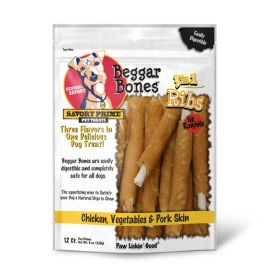 Savory Prime Beggar Bone 3in1 Ribs Dog Treat Chicken, Vegetable & Pork, (Option: 1ea/12 ct)