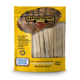 Savory Prime Pressed Rawhide Twist Sticks Natural (Option: 1ea/5 in, 30 pk)